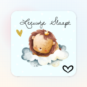 Geboortesticker Leeuwtje vierkant