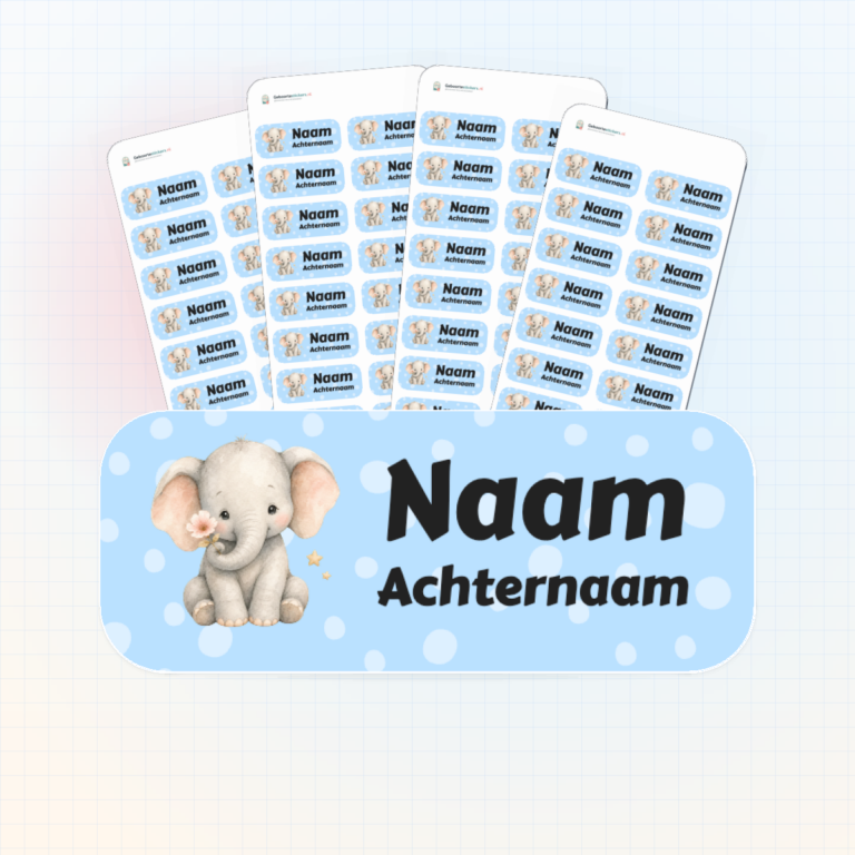 Naamsticker olifantje